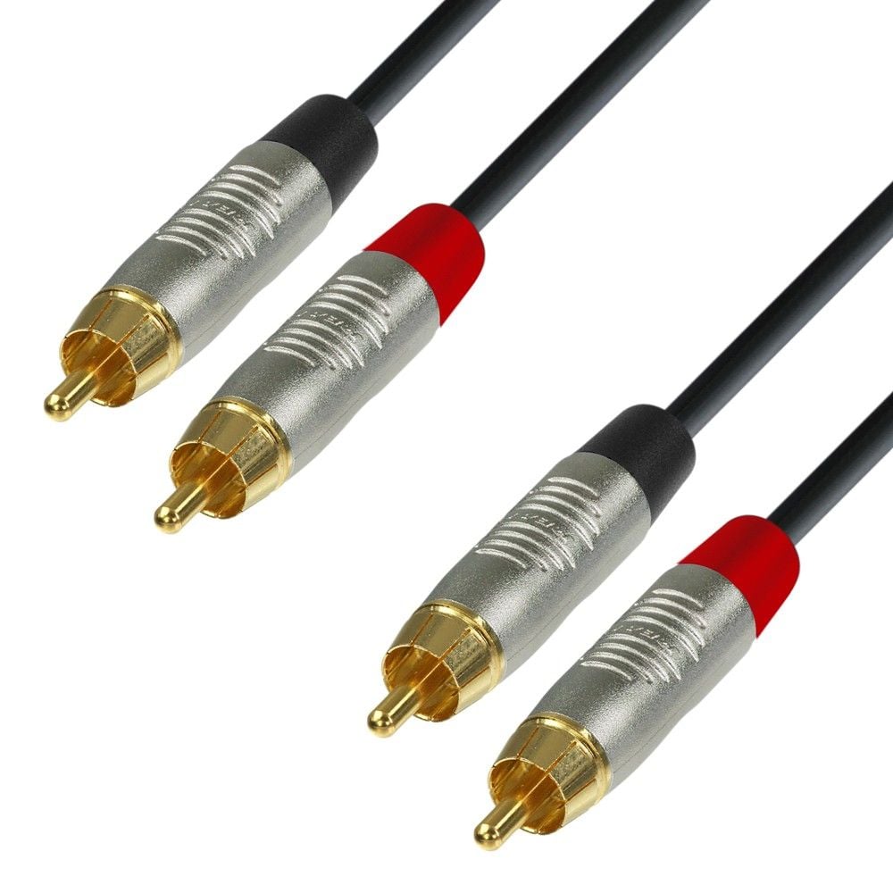 Adam Hall Cables K4 TCC 0090 Cable de Audio REAN de 2 RCA macho a 2 RCA macho 0,9 m K4 TCC 0090