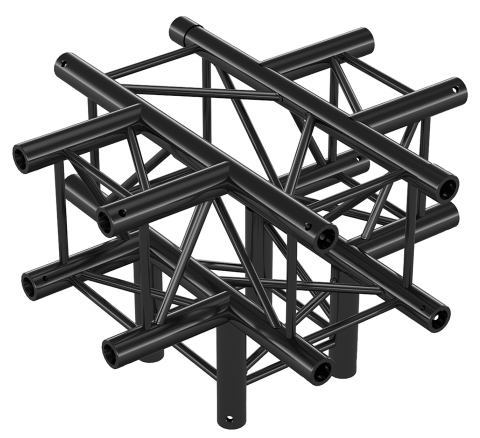 Showtec FQ30024HDB Cross + Down 5-way Heavy Duty Black Pro-30 Square F Truss FQ30024HDB