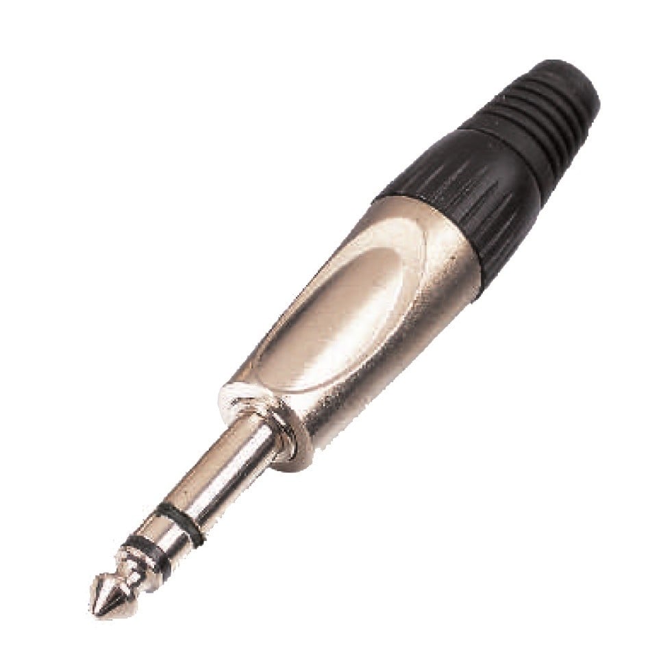 Soundsation Conector metálico SJ024S-B, jack estéreo de 6,3 mm (caja de 25 unidad SJ024S-B