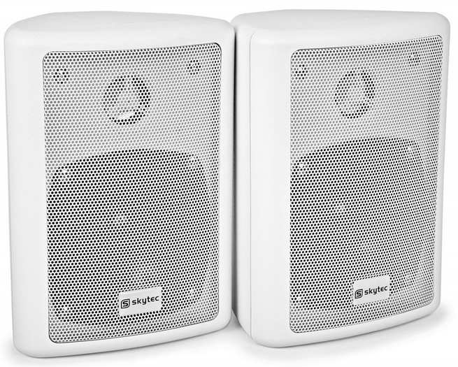 Vonyx 100016 Altavoces HiFi Blanco 75W Con soporte Pared  By-Skytec 100016