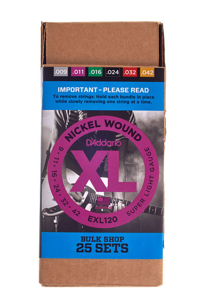 D´addario EXL120-B25 Juego Cuerdas para Guitarra Eléctrica 25 Unidades EXL120-B25