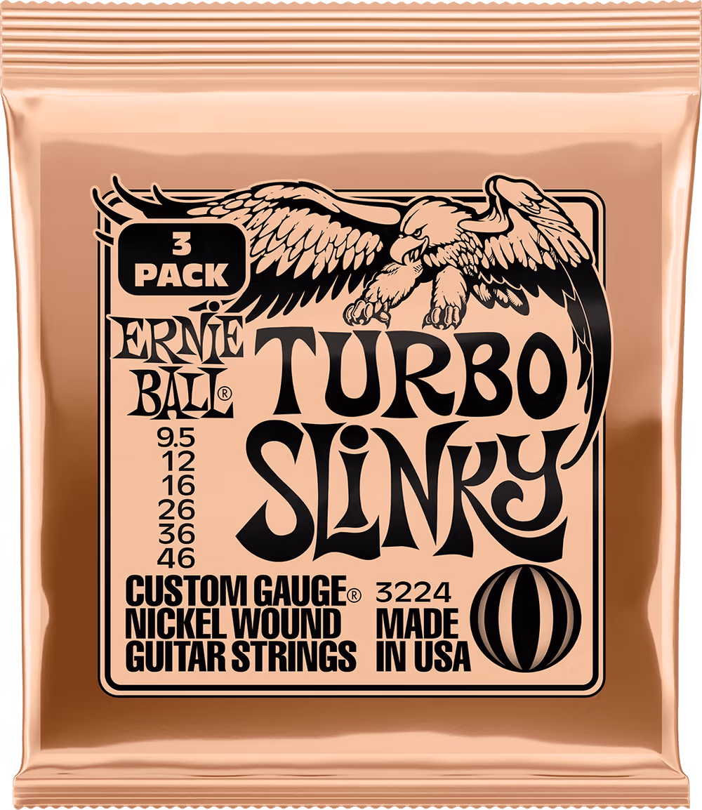 ERNIE BALL Juego Eléctrica Slinky Turbo 9.5-46 Tripack (3) EB3224