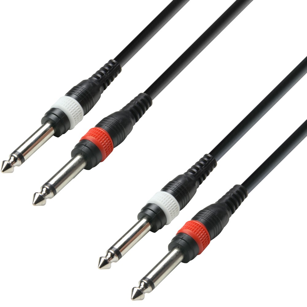 Adam Hall Cables K3 TPP 0100 Cable de Audio de 2 Jacks 6,3 mm mono a 2 Jacks 6,3 mm mono 1 m K3 TPP 0100 