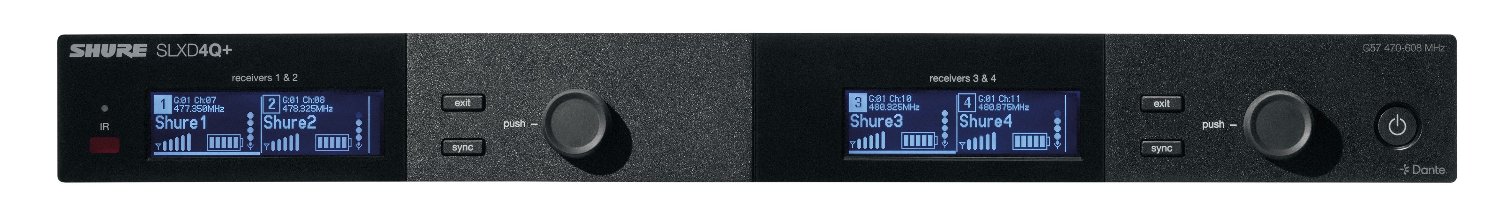 SHURE SLXD4QDANTE S50 Receptor inalambrico SLXD Quadversity S50 Dante SLXD4QDANTE S50