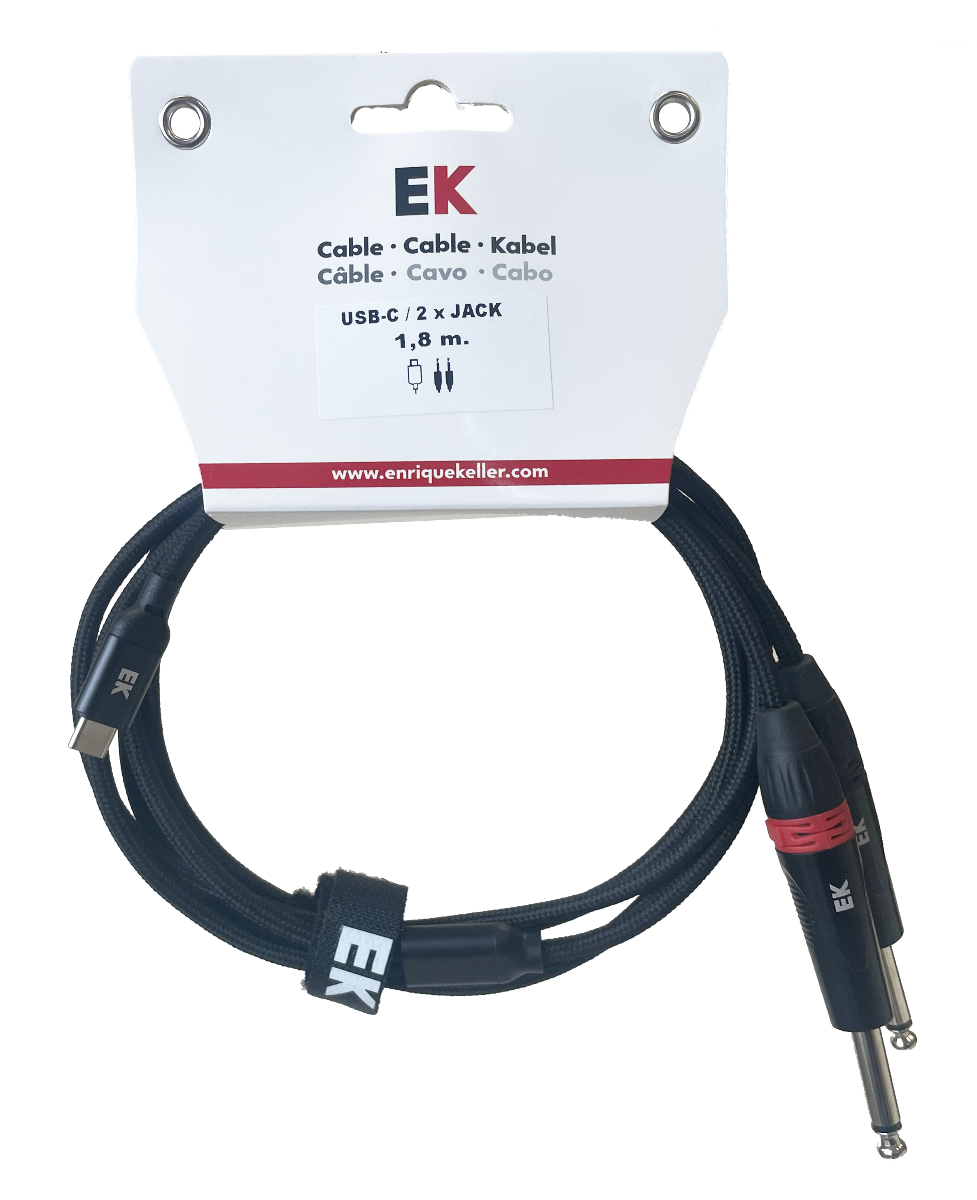 EK Audio Cable Usb-C Jack Macho X2 Mono 1,8 M HDMI21918