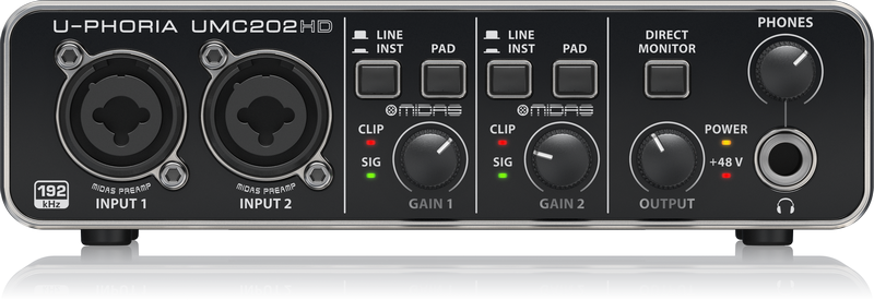 BEHRINGER UMC202 HD U-PHORIA Interface de Audio USB UMC202HD UMC 202HD
