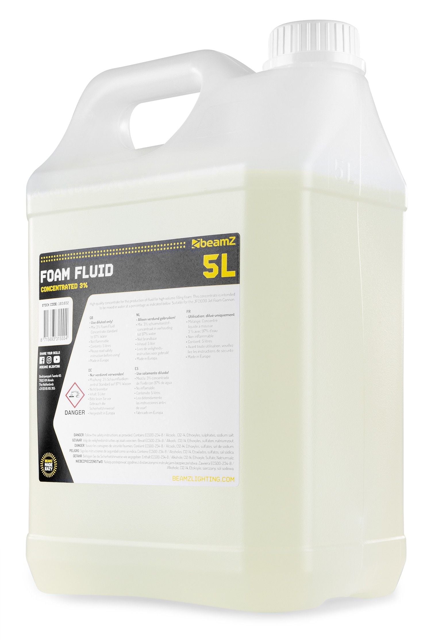BEAMZ FFL5 LÍQUIDO DE ESPUMA CONCENTRADO 5L 160602 FFL5