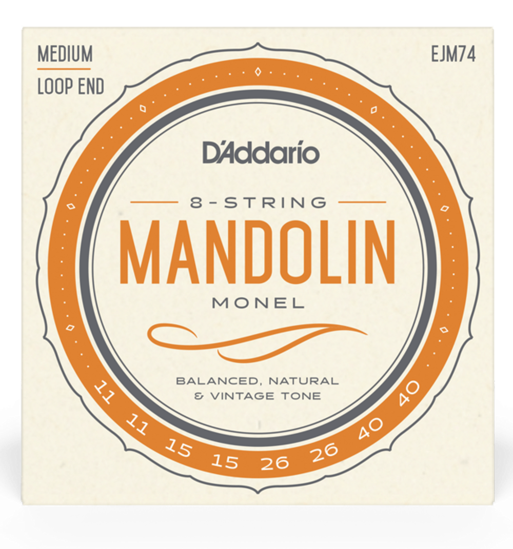 D Addario EJM74 Juego Mediano de Cuerdas de Mandolina Monel EJM74