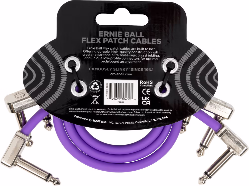 ERNIE BALL Cable Eb Flex Patch 12? Purple - Pack 3 EEB6453