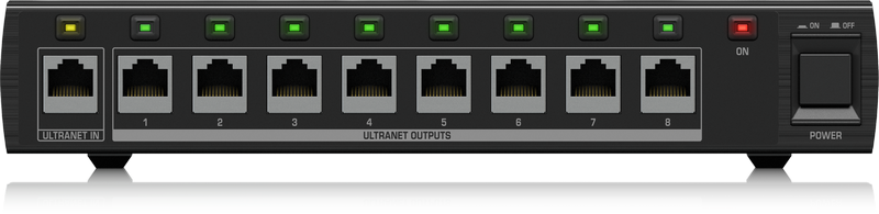 BEHRINGER P16-D Distribuidor ULTRANET Digital 16 Canales. 1 Entrada RJ-45 / 8 Salidas RJ-45 ULTRANET P16D