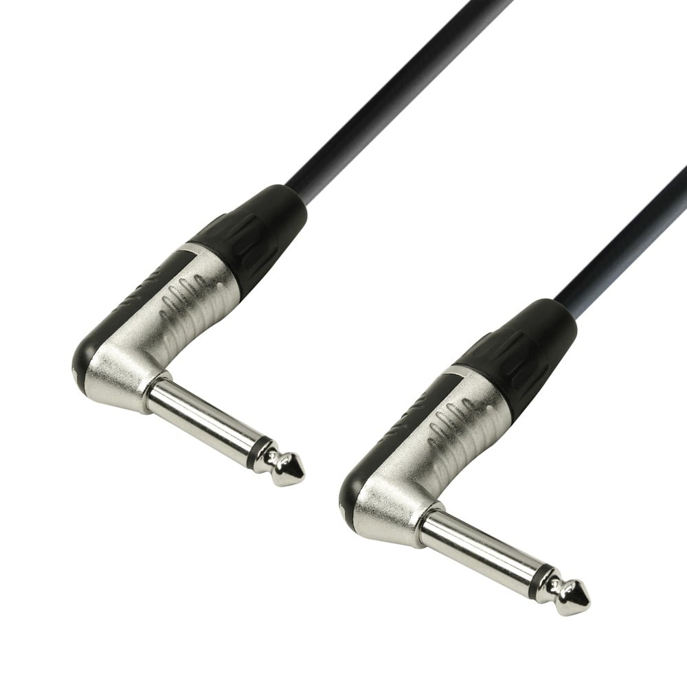 Adam Hall Cables K4 IRR 0090 Cable de Instrumento REAN de Jack 6,3 mm mono acodado a Jack 6,3 mm mono acodado 0,9 m K4 IRR 0090