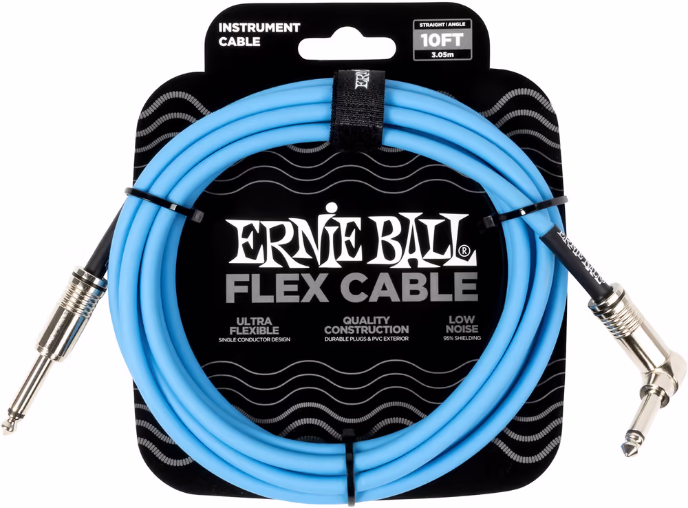 ERNIE BALL Cable Eb Instrumento Flex Jack-Jack Ss 3 M - Azúl EEB6464