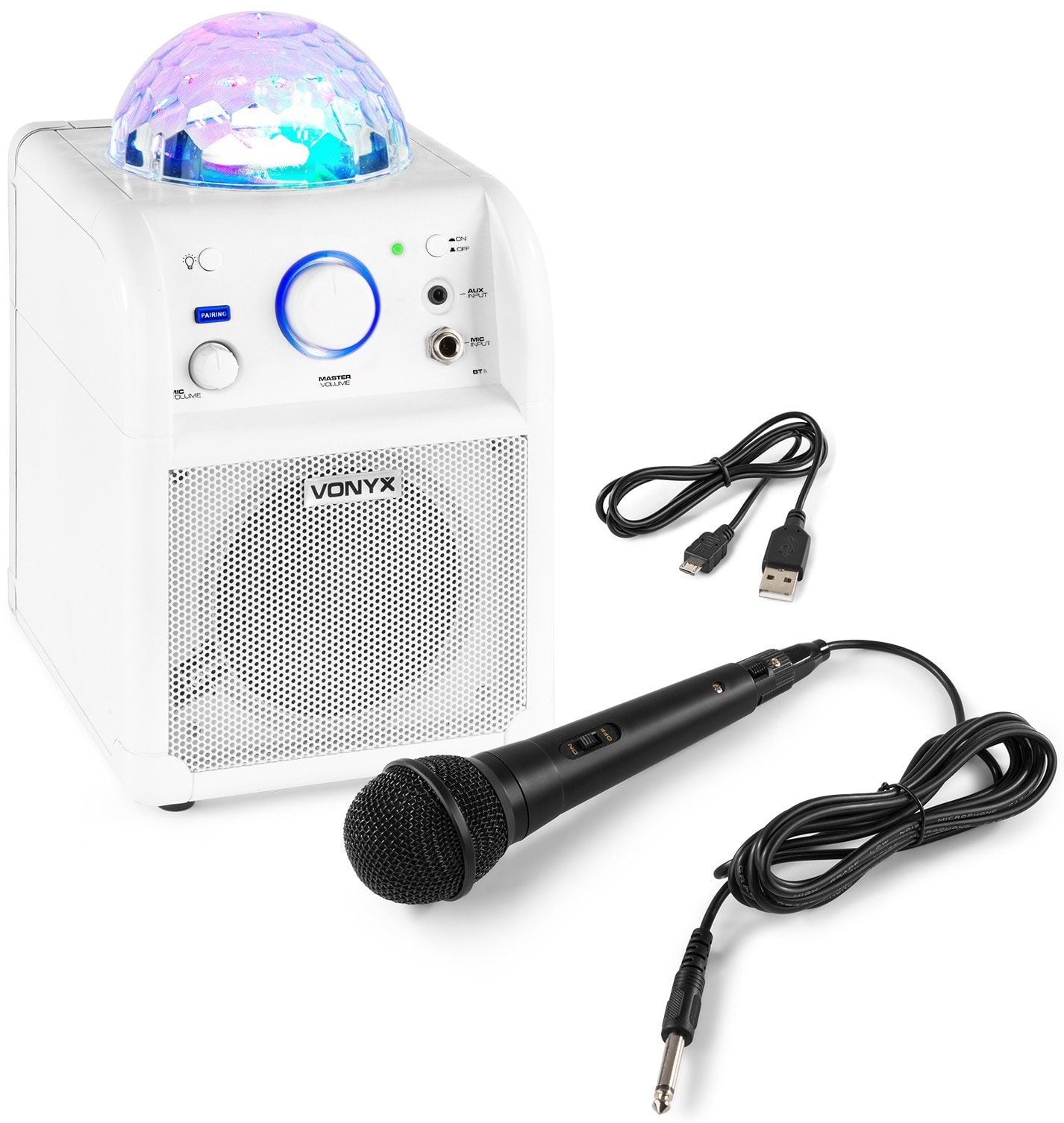 VONYX SBS-50W Altavoz Portatil con Bluetooth y Bola Led 178346 SBS-50W