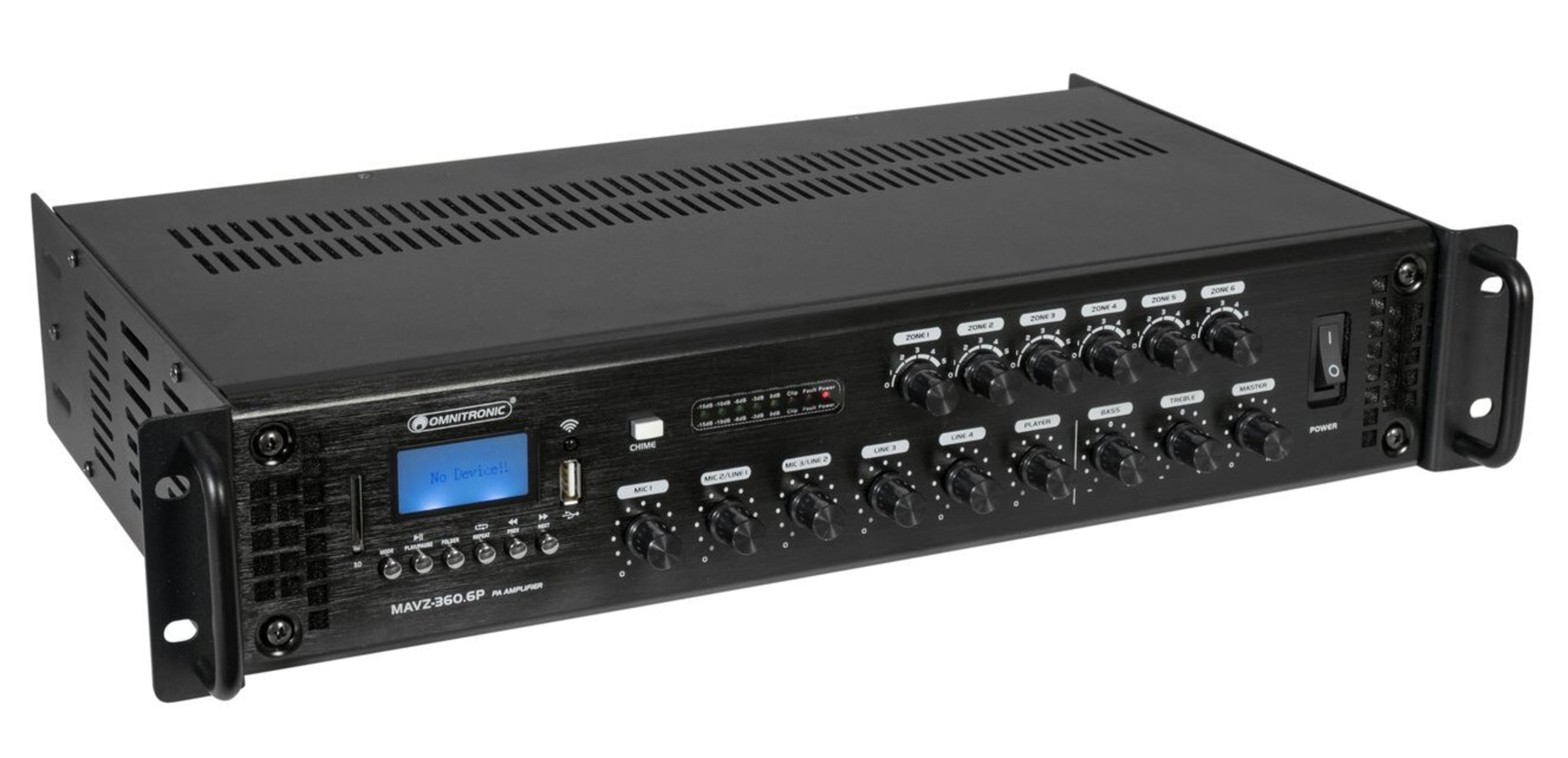 Omnitronic MAVZ-360.6P Amplificador de Mezcla PA MAVZ-360.6P Amplificador de Mezcla PA