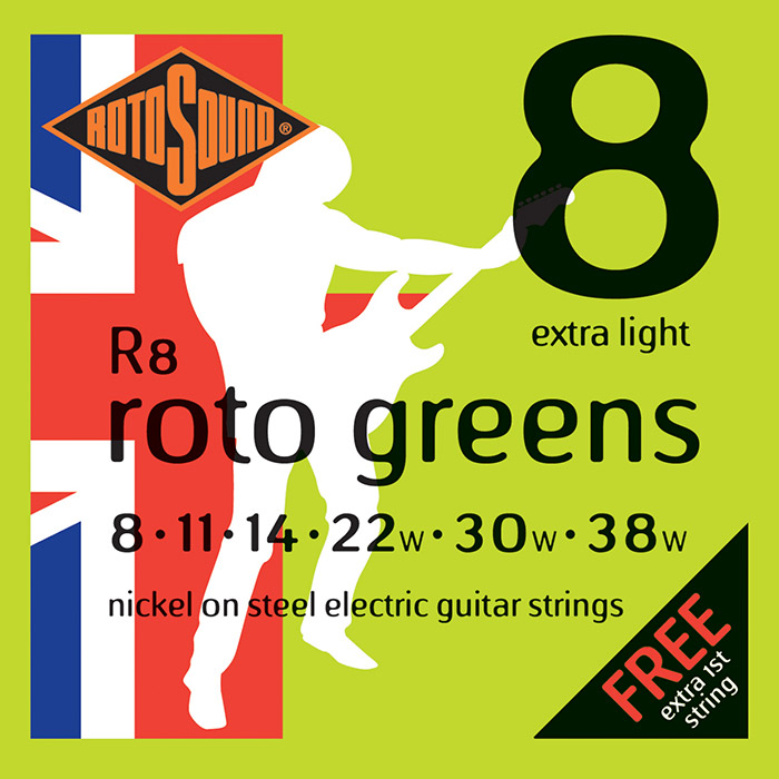 Rotosound Juego De Cuerdas Para Guitarra Eléctrica 8-38 R8