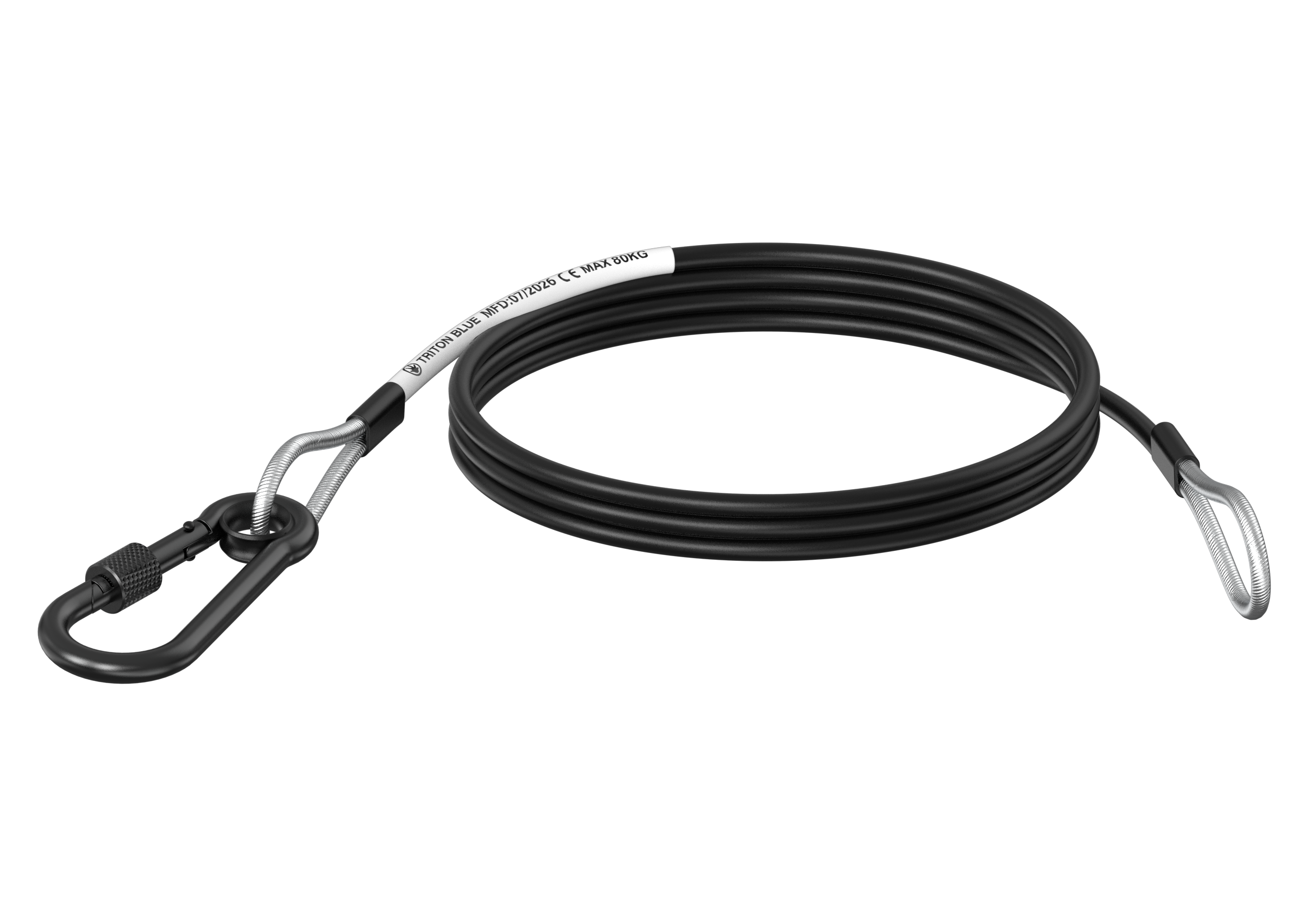 Tritón Blue SC 480 BK-LN Cable de seguridad negro 80 cm con rosca Lock Nut SC 480 BK-LN