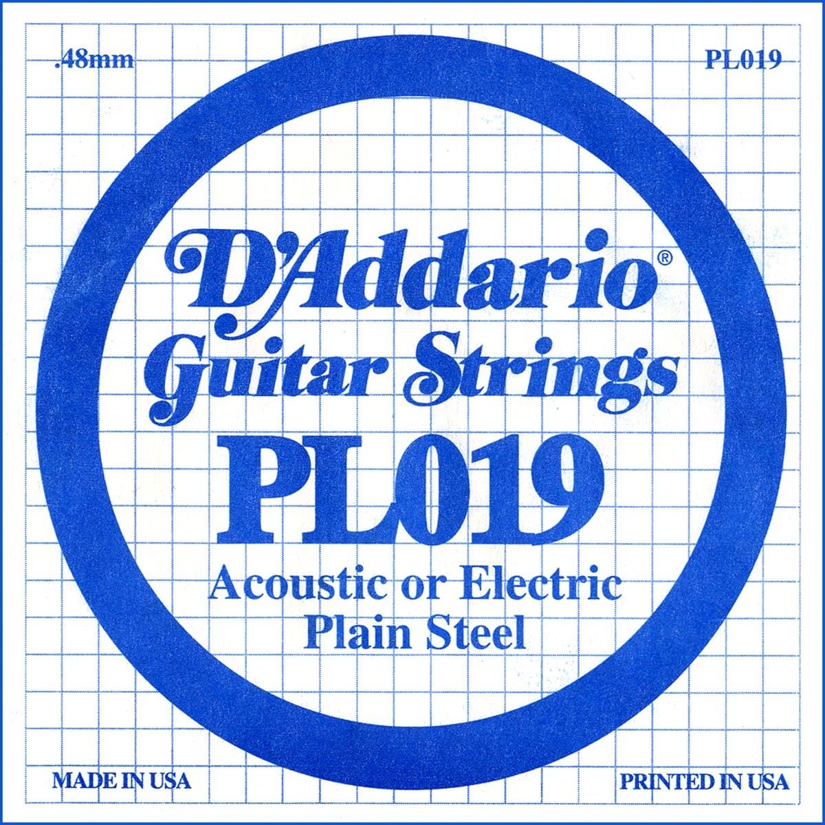 D´addario PL019 Cuerda Suelta para Guitarra Eléctrica y Acústica PL019