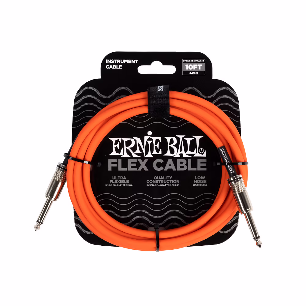 ERNIE BALL Cable Eb Instrumento Flex Jack-Jack Ss 3 M - Naranja EB6416