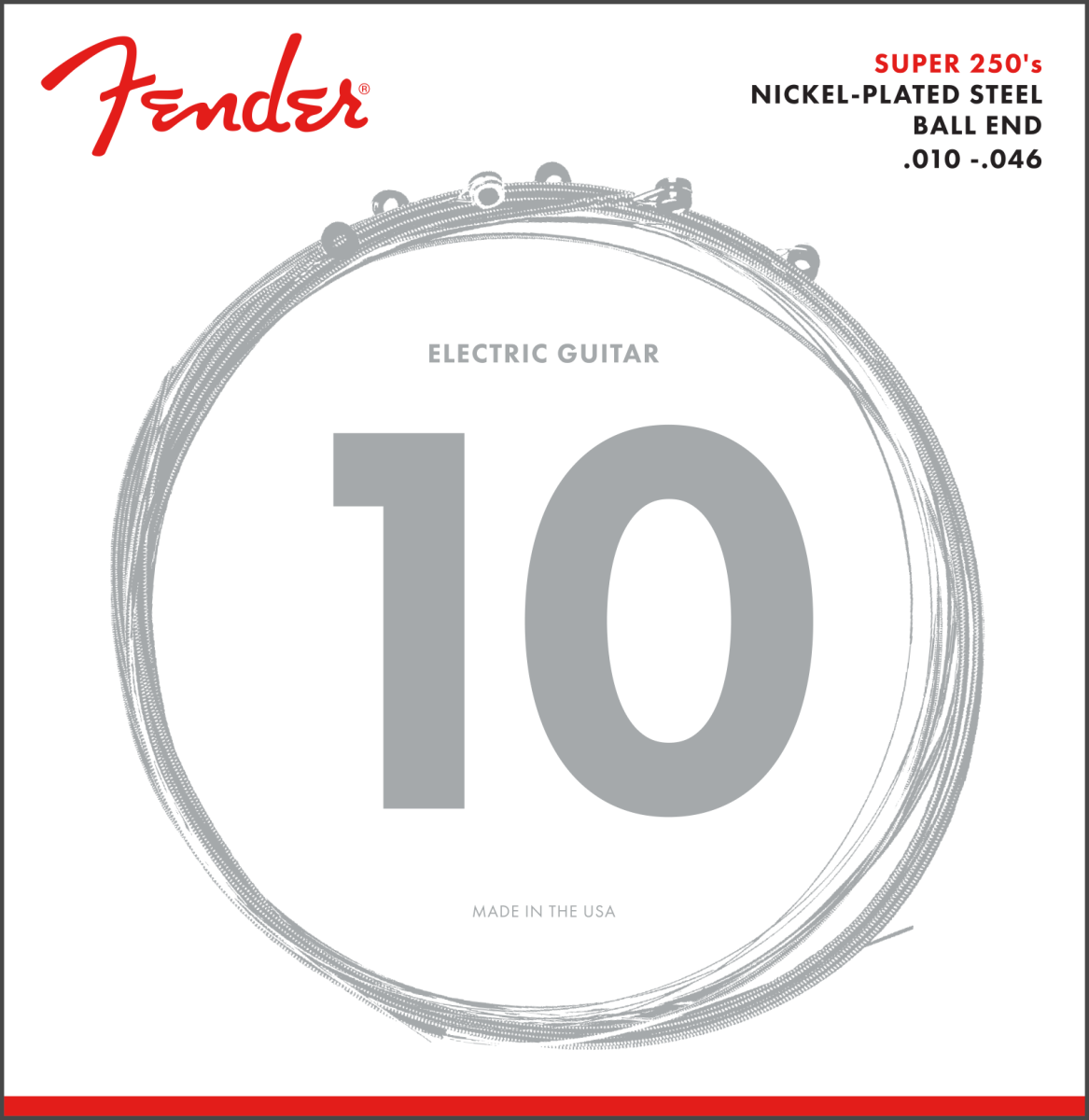 Fender 250S Juego de cuerdas para guitarra eléctrica 10-46 250S