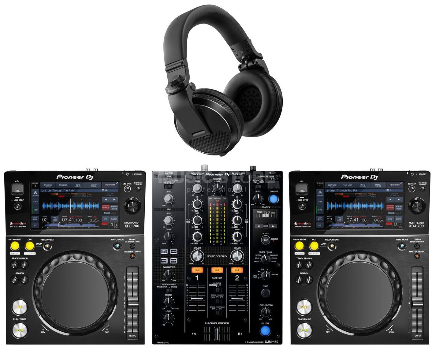 Pioneer Dj Pack 2 XDJ-700 + DJM-450 + HDJ-X5K Pack XDJ-700 + DJM-450 + HDJ-X5-K