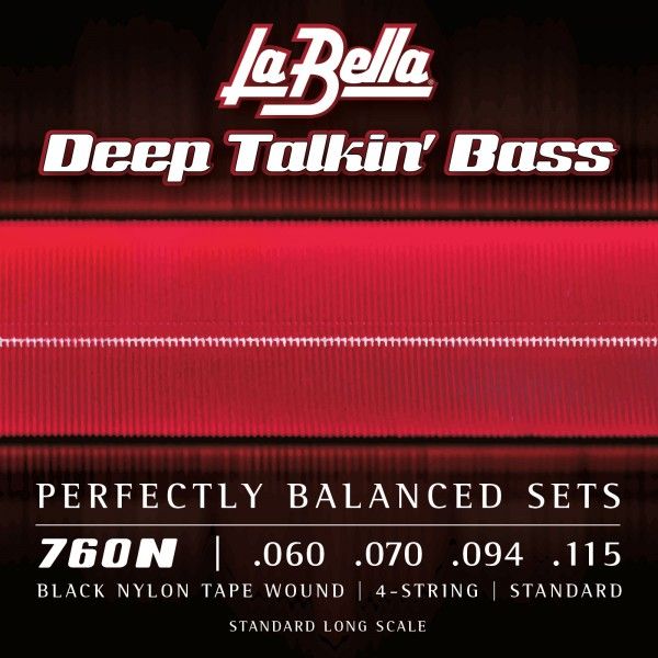 La Bella 760N Juego De Cuerdas Para Bajo Deep Talkin´Black Nylon Standard 760N