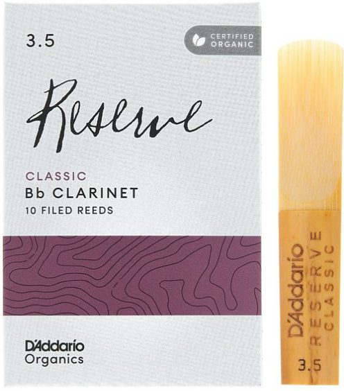 Daddario ODCT1035 Organic Reserve Classic Cañas Clarinete Bb Dureza 3,5 Pack 10 Unidades ODCT1035