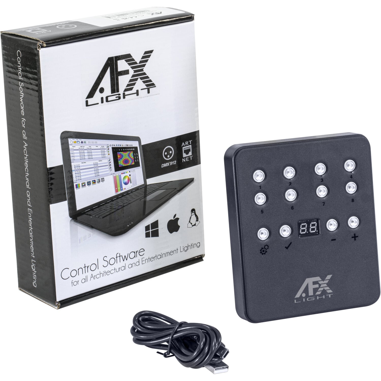 AFX DMX-SLIM-PANEL-512 Interface Pared DMX Autónomo WALL MOUNTED USB TO DMX STAND ALONE INTERFACE