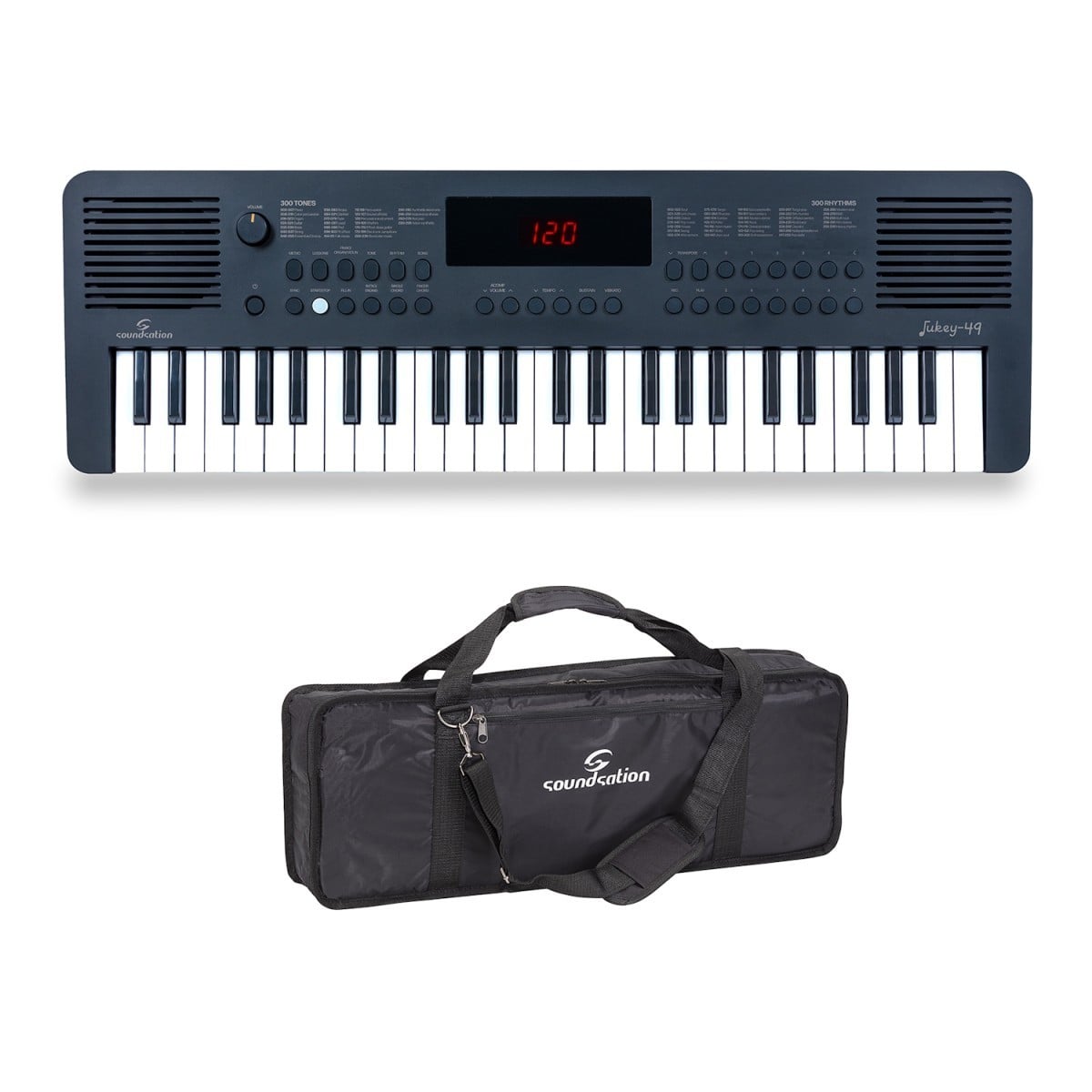 Soundsation JUKEY49-BUNDLE Teclado arreglista con 49 teclas de tamaño mini y bate JUKEY49-BUNDLE