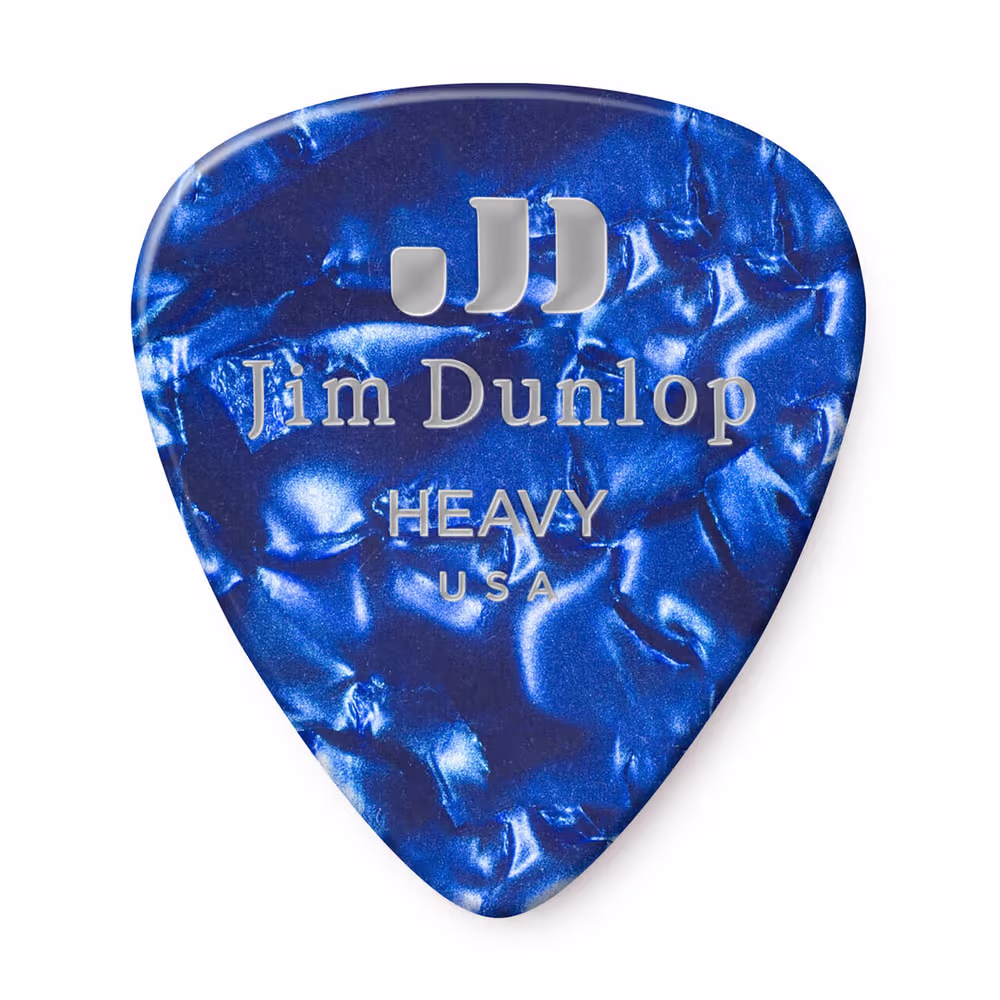 Dunlop Pack 72 Púas Genuine Celluloid Classic Azul Perlado - Heavy ADU483R10H