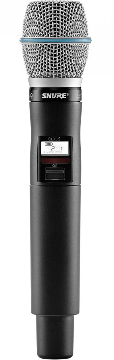 SHURE QLXD2/B87A H51 Transmisor de Mano QLX-D con Cápsula Beta87A 534-598 MHz QLXD2/B87A H51