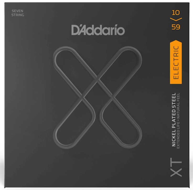 D Addario XTE1059 Cuerdas para Guitarra eléctrica de 7 Cuerdas con Revestimiento Ligero Regular XTE1059
