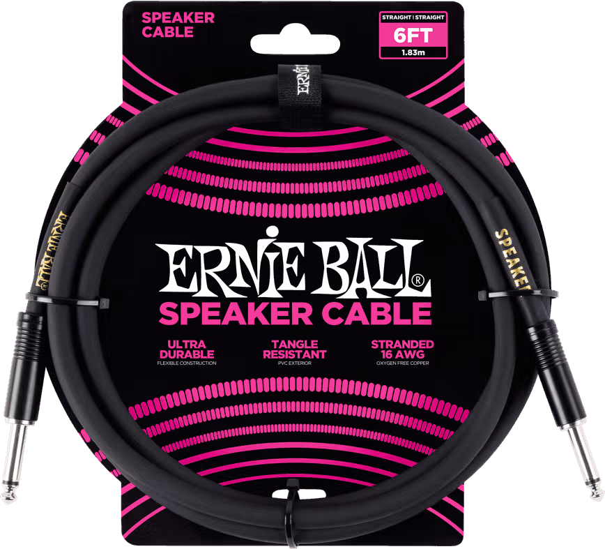 ERNIE BALL Cable Eb Altavoz Jack-Jack Ss 1,83 M - Negro EEB6072