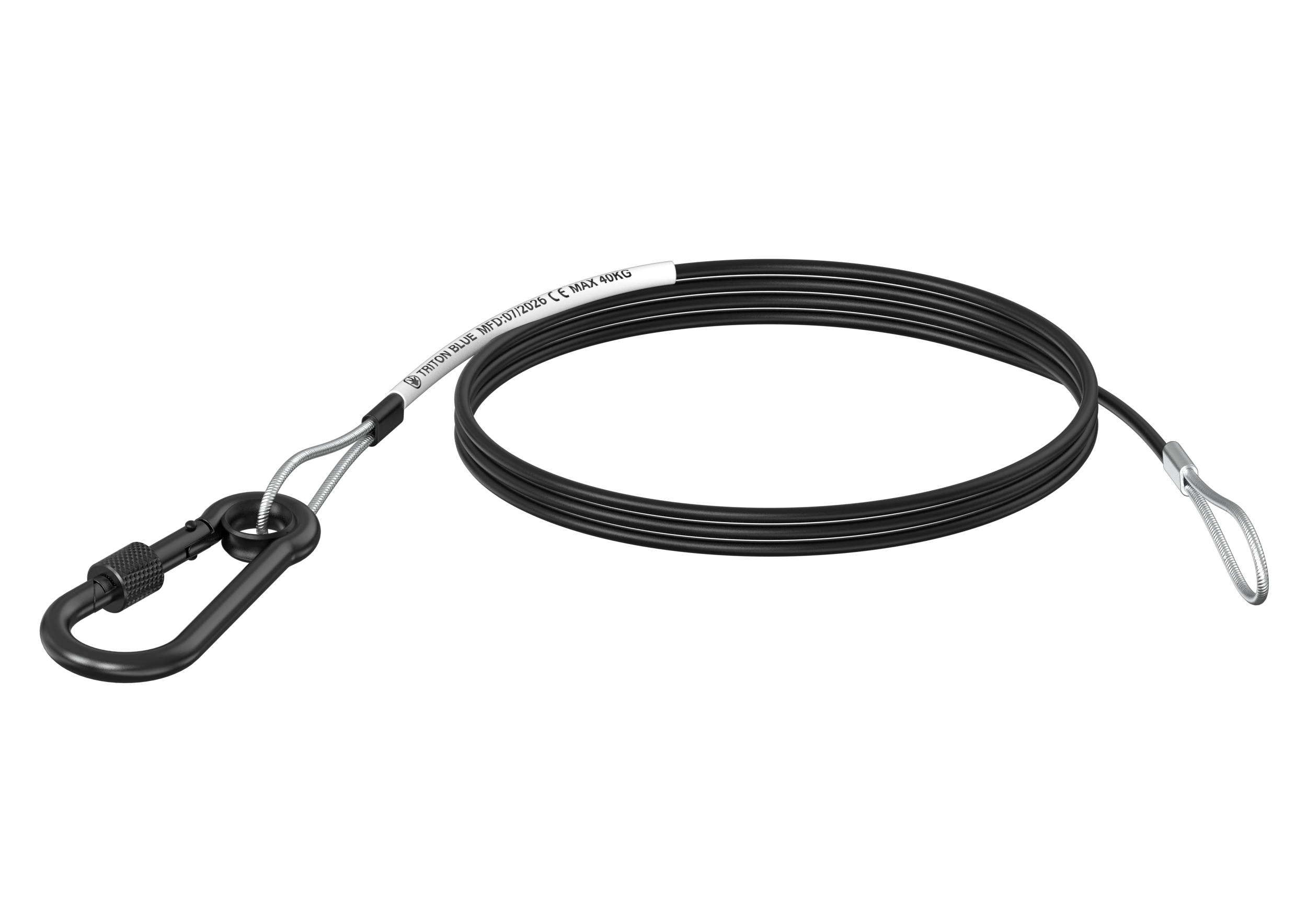 Tritón Blue SC 380 BK-LN Cable de seguridad negro 80 cm con rosca Lock Nut SC 380 BK-LN