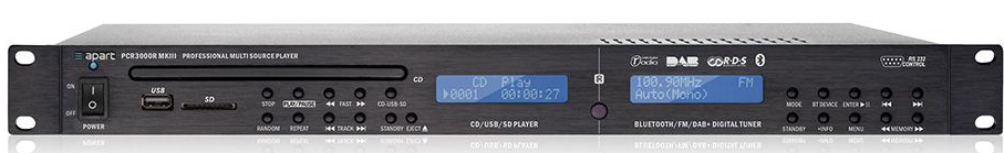 Apart Biamp PCR-3000MKlll Reproductor CD/MP3 y sintonizador FM RDS/DAB PCR-3000MKlll