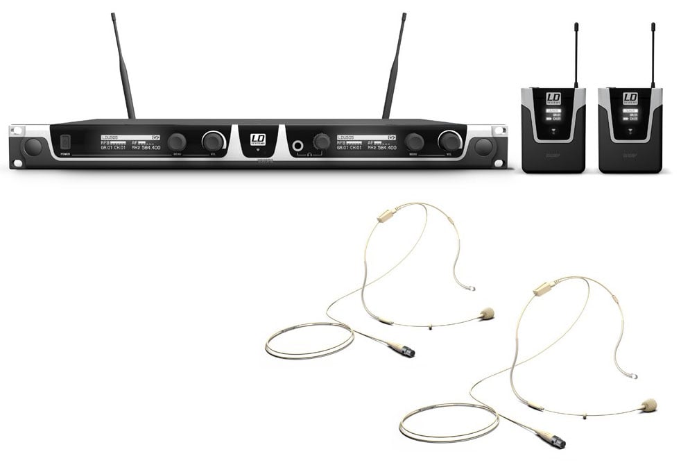 LD Systems U505 BPHH 2 Sistema inalámbrico con 2 petacas y 2 micrófonos de diadema U505 BPHH 2