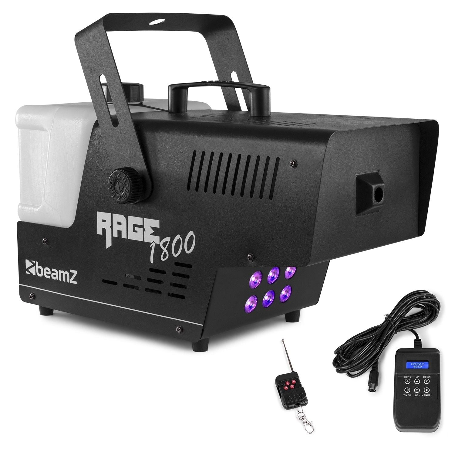 Beamz Rage 1800 LED Maquina de Humo de 1800W DMX 160718 Rage 1800 LED