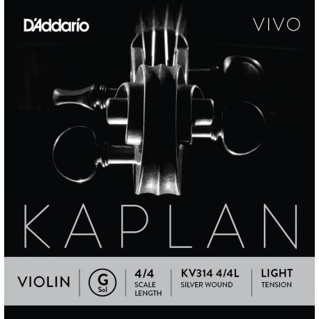 D´addario KV314 Cuerda Kaplan Vivo Light Sol (G) para violín 4/4 KV314-4/4L Kaplan Vivo Violin G