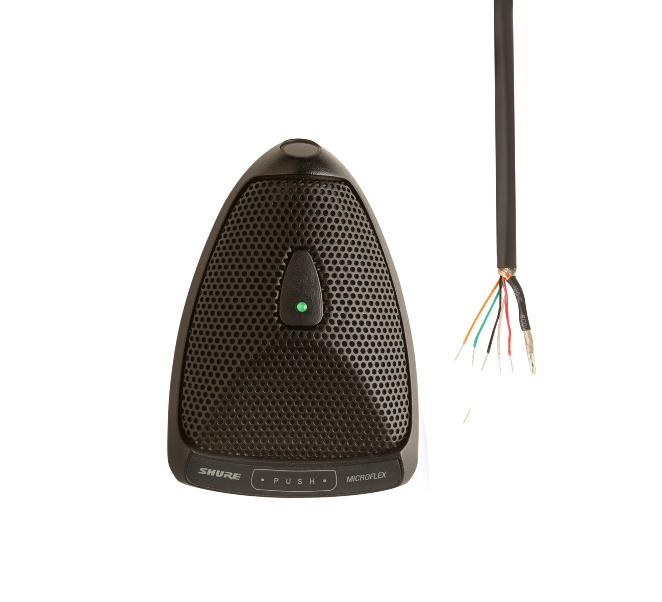 SHURE MX392BE/O Microfono mini Superficie Omni. Interruptor y LED. Salida cable inferior MX392BE/O