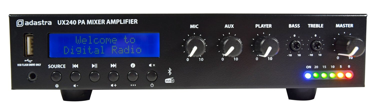 Adastra UX240 - Mezclador-Amplificador Línea 100V 240W UX240