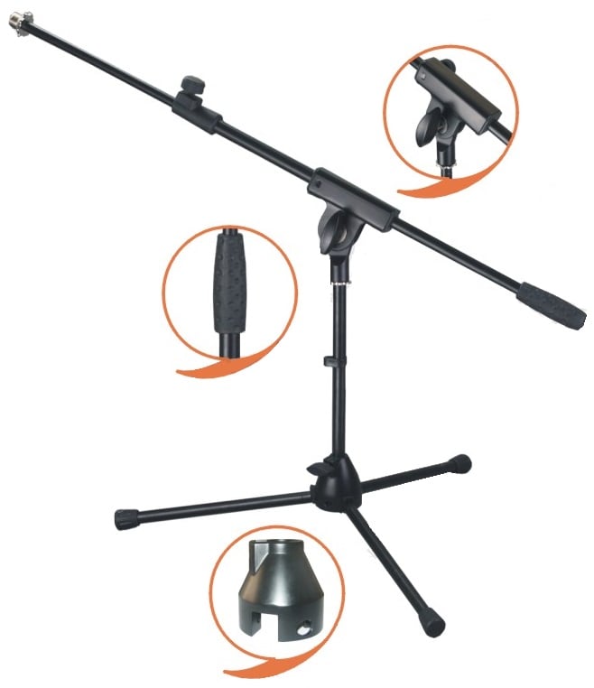 EK Audio Soporte Jirafa Profesional Para Micrófono Corto Ms010 MS010