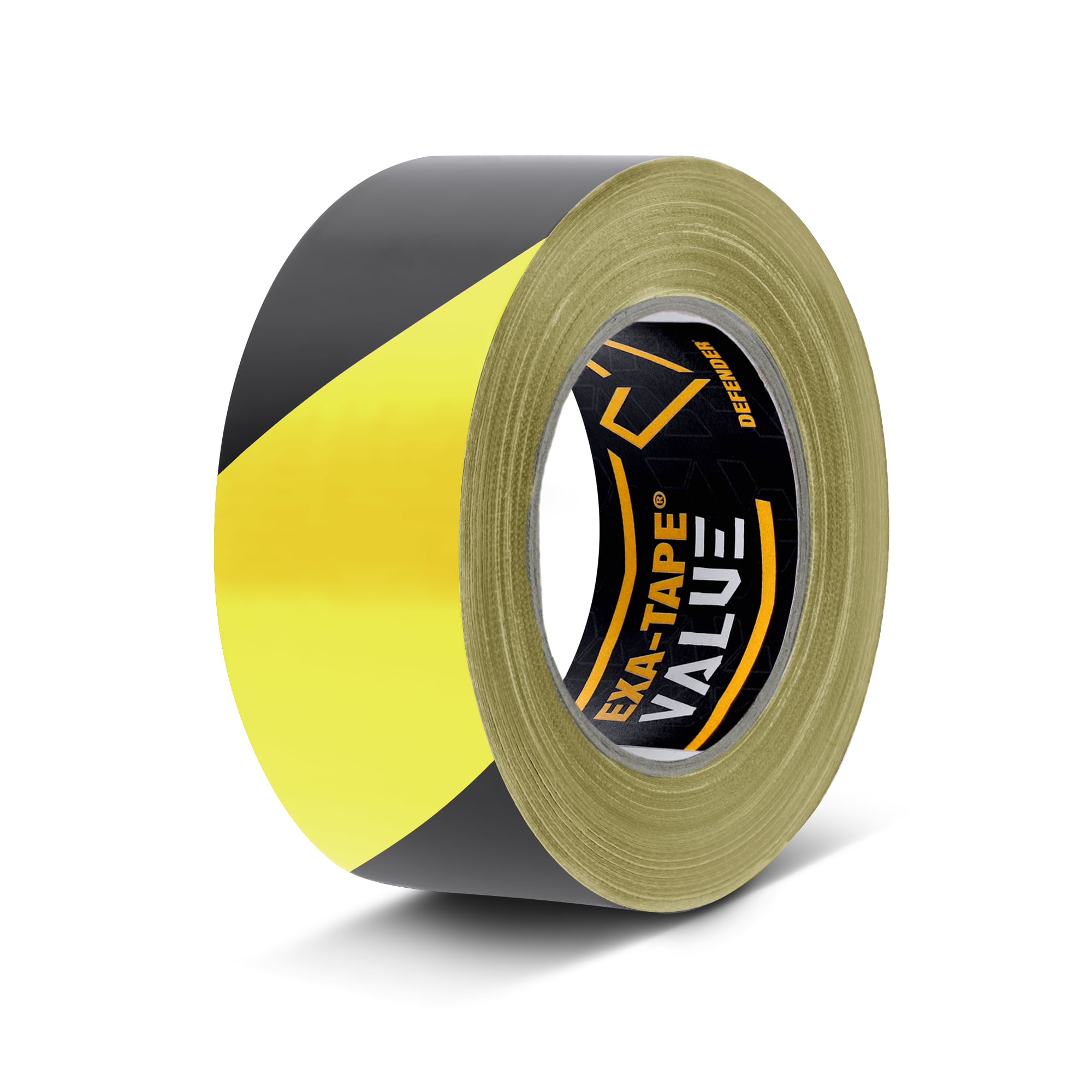 Defender EXA-TAPE VALUE BY 50 - Cinta de advertencia de PVC negra/amarilla 5 DTEXAVBY50