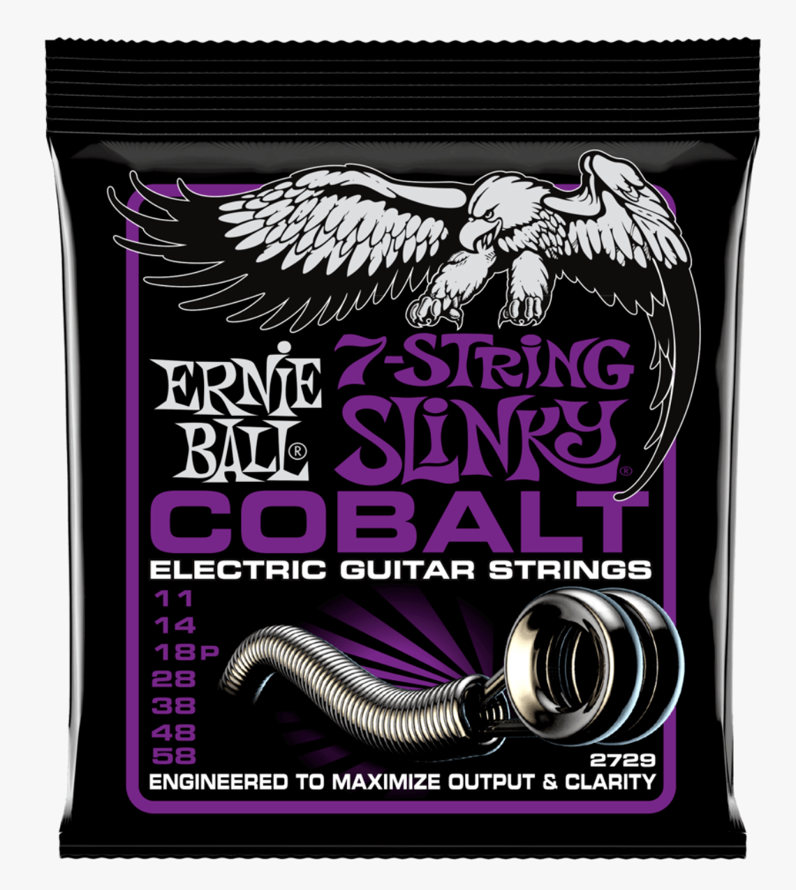 Ernie Ball 2729 S.Cobalt Power Set 7 Cuerdas Para Guitarra Eléctrica 11-58 2729