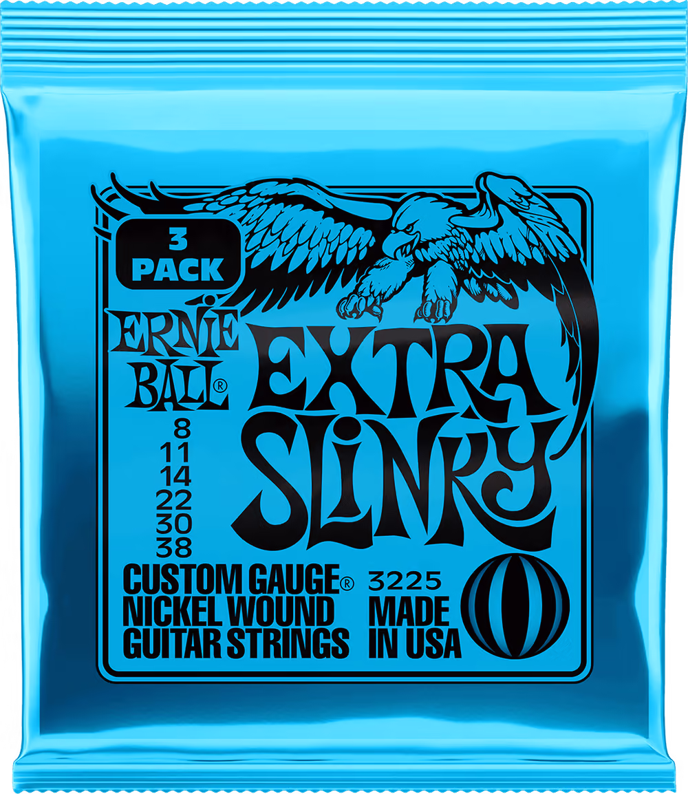 ERNIE BALL Juego Eléctrica Slinky Extra 8-38 Tripack (3) EB3225