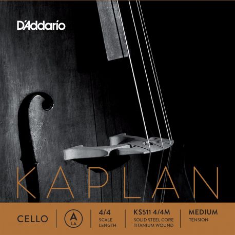 D´addario KS511 Cuerda Kaplan Solutions La (A) para violonchelo 4/4, tensión media KS511-4/4M Kaplan Solutions Cello A