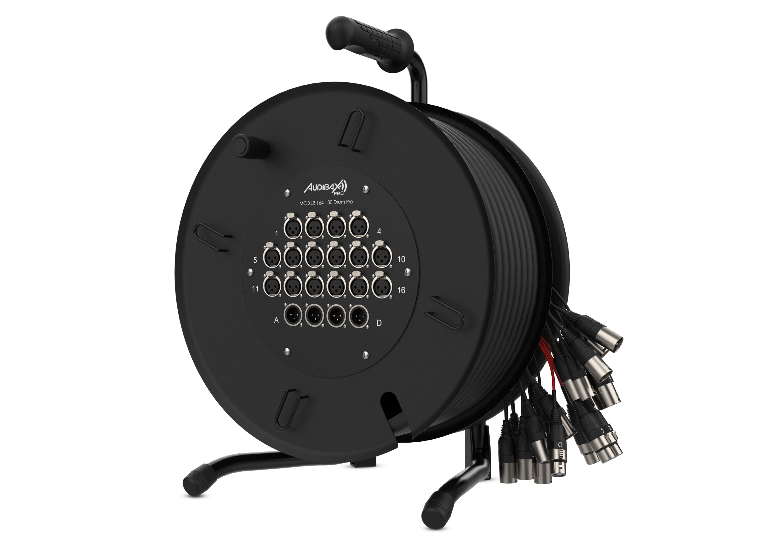 Audibax Pro MC XLR 164 - 30 Metros Drum Pro Carrete Escenario 16 Entradas XLR y 4 Salidas XLR MC XLR 164 - 30 Drum Pro