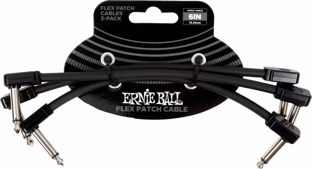 ERNIE BALL Cable Eb Flex Patch 6? Negro - Pack 3 EEB6444