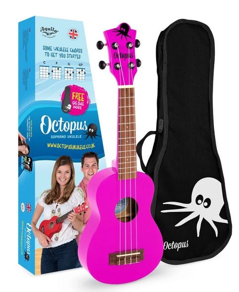 Octopus UK 205 PK Ukelele Soprano Rosa con Funda UK205 PK
