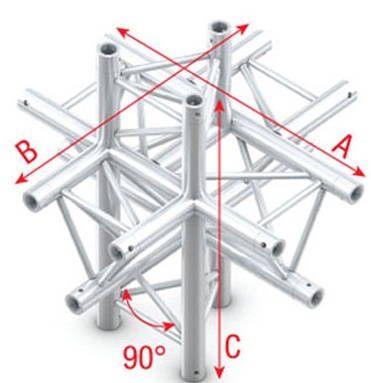 Showtec GT30061 Cross up/down 6-way - 50cm Pro-30 Triangle G Truss GT30061