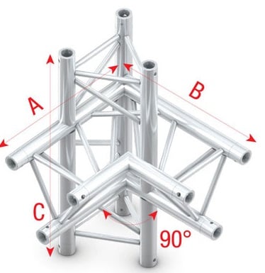 Showtec PT30061 Cross up/down 6-way - 50cm Pro-30 Triangle P Truss PT30061
