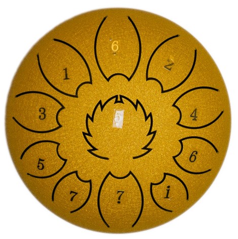 FZONE Steel Tongue Drum F-Zone STD618N Oro (6" 8 notas) FZONE Steel Tongue Drum F-Zone STD618N Oro (6" 8 n